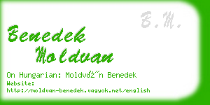 benedek moldvan business card